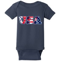 USA Patriotic Logo Star Stripes Patterns Baby Bodysuit