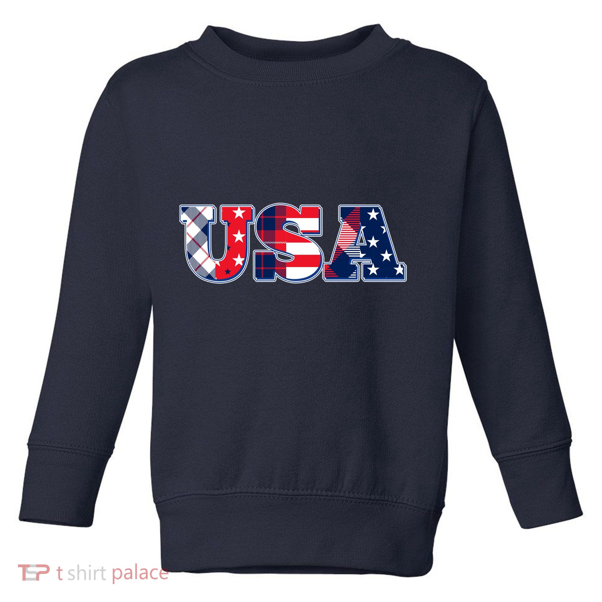 USA Patriotic Logo Star Stripes Patterns Toddler Sweatshirt