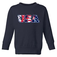 USA Patriotic Logo Star Stripes Patterns Toddler Sweatshirt