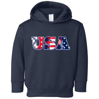 USA Patriotic Logo Star Stripes Patterns Toddler Hoodie