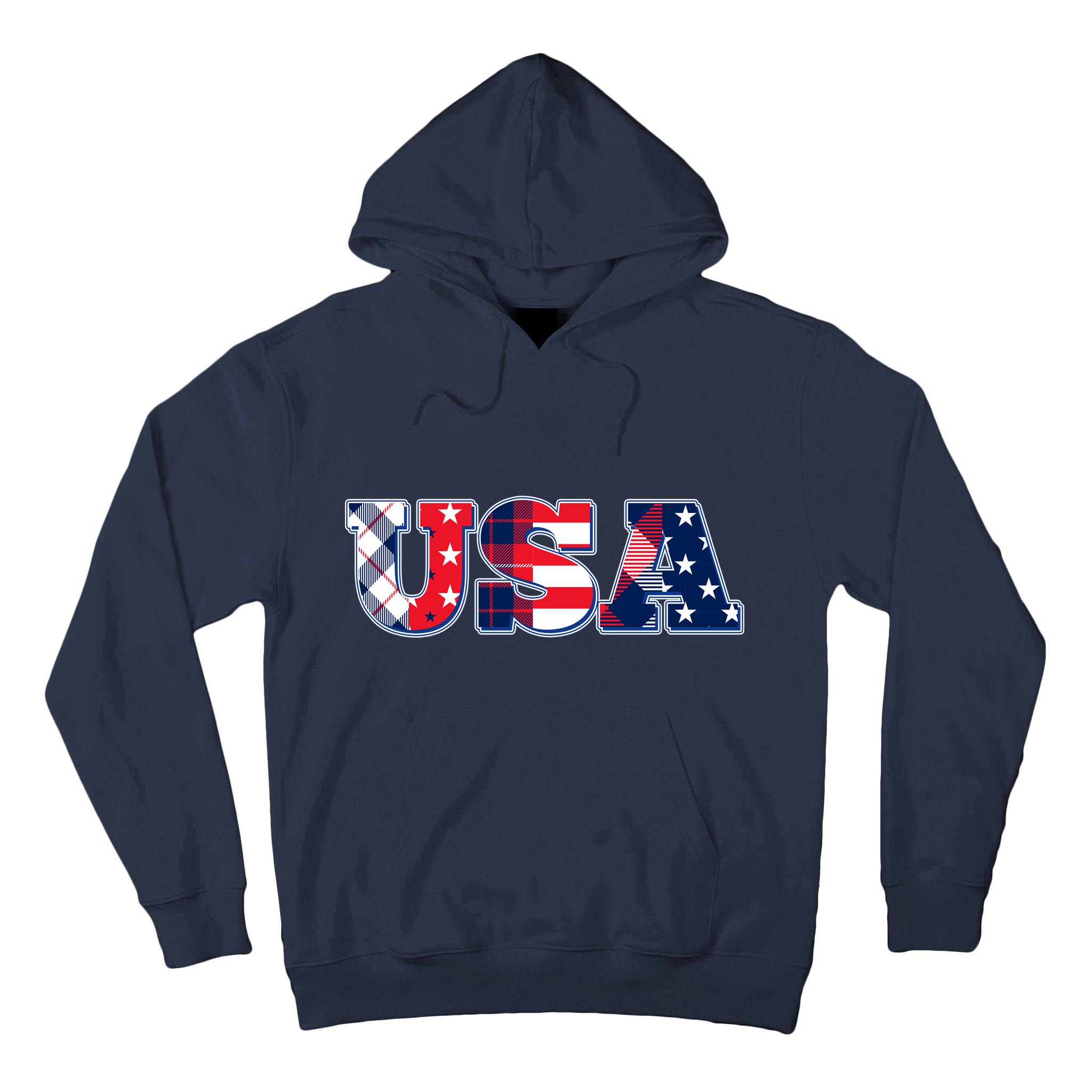 USA Patriotic Logo Star Stripes Patterns Tall Hoodie