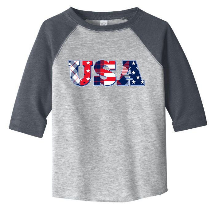 USA Patriotic Logo Star Stripes Patterns Toddler Fine Jersey T-Shirt