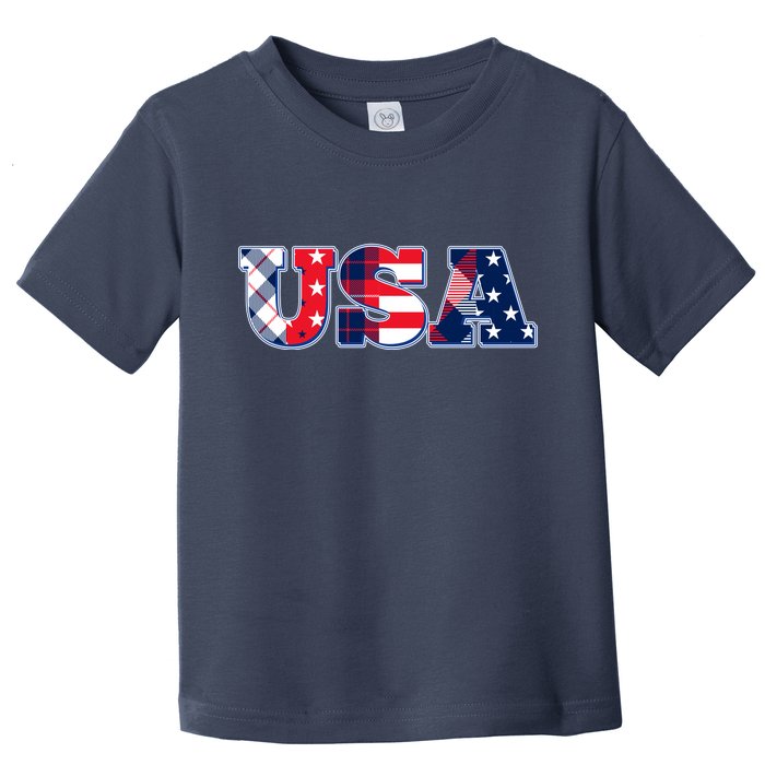 USA Patriotic Logo Star Stripes Patterns Toddler T-Shirt