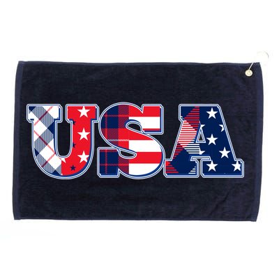 USA Patriotic Logo Star Stripes Patterns Grommeted Golf Towel