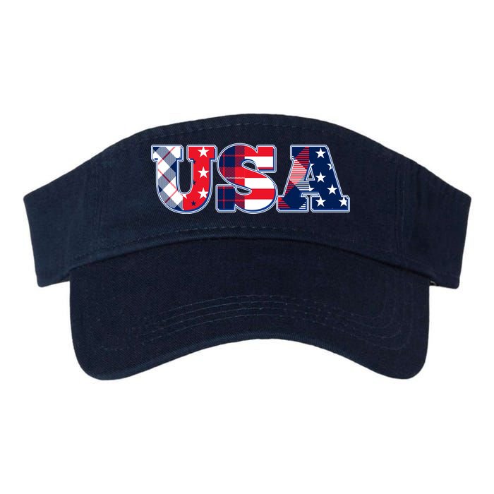 USA Patriotic Logo Star Stripes Patterns Valucap Bio-Washed Visor