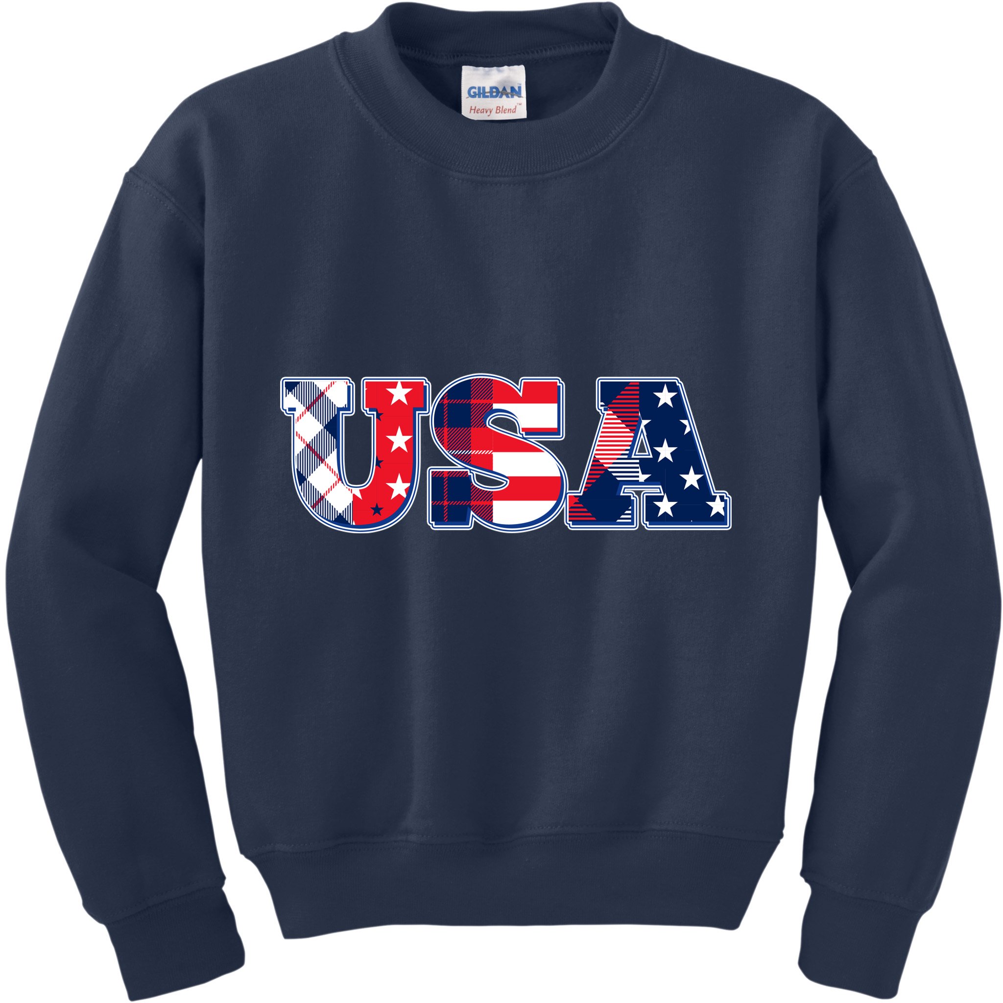 USA Patriotic Logo Star Stripes Patterns Kids Sweatshirt
