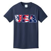 USA Patriotic Logo Star Stripes Patterns Kids T-Shirt