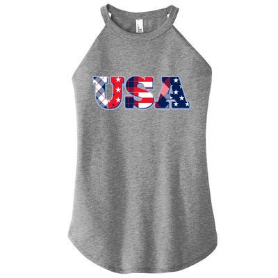 USA Patriotic Logo Star Stripes Patterns Women's Perfect Tri Rocker Tank