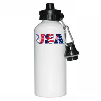 USA Patriotic Logo Star Stripes Patterns Aluminum Water Bottle