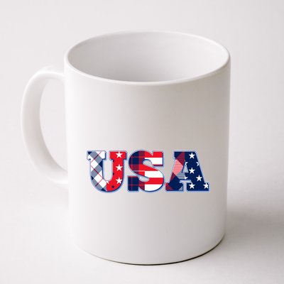 USA Patriotic Logo Star Stripes Patterns Coffee Mug