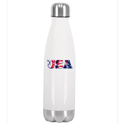 USA Patriotic Logo Star Stripes Patterns Stainless Steel Insulated Water Bottle