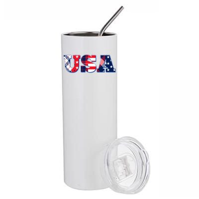 USA Patriotic Logo Star Stripes Patterns Stainless Steel Tumbler