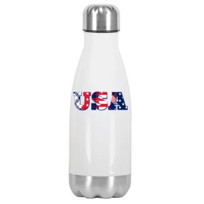 USA Patriotic Logo Star Stripes Patterns Stainless Steel Insulated Water Bottle