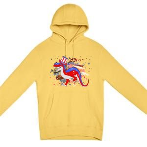 USA Patriotic Presidential Dinosaur Premium Pullover Hoodie