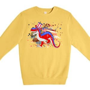 USA Patriotic Presidential Dinosaur Premium Crewneck Sweatshirt