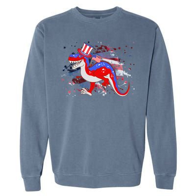 USA Patriotic Presidential Dinosaur Garment-Dyed Sweatshirt