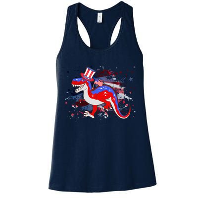 USA Patriotic Presidential Dinosaur Womens Tank Top