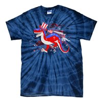 USA Patriotic Presidential Dinosaur Tie-Dye T-Shirt