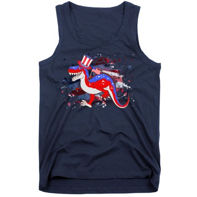 USA Patriotic Presidential Dinosaur Tank Top