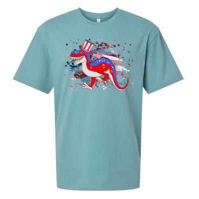 USA Patriotic Presidential Dinosaur Sueded Cloud Jersey T-Shirt