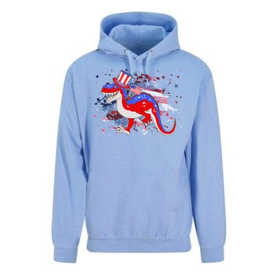 USA Patriotic Presidential Dinosaur Unisex Surf Hoodie