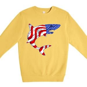 USA Patriotic Shark Premium Crewneck Sweatshirt