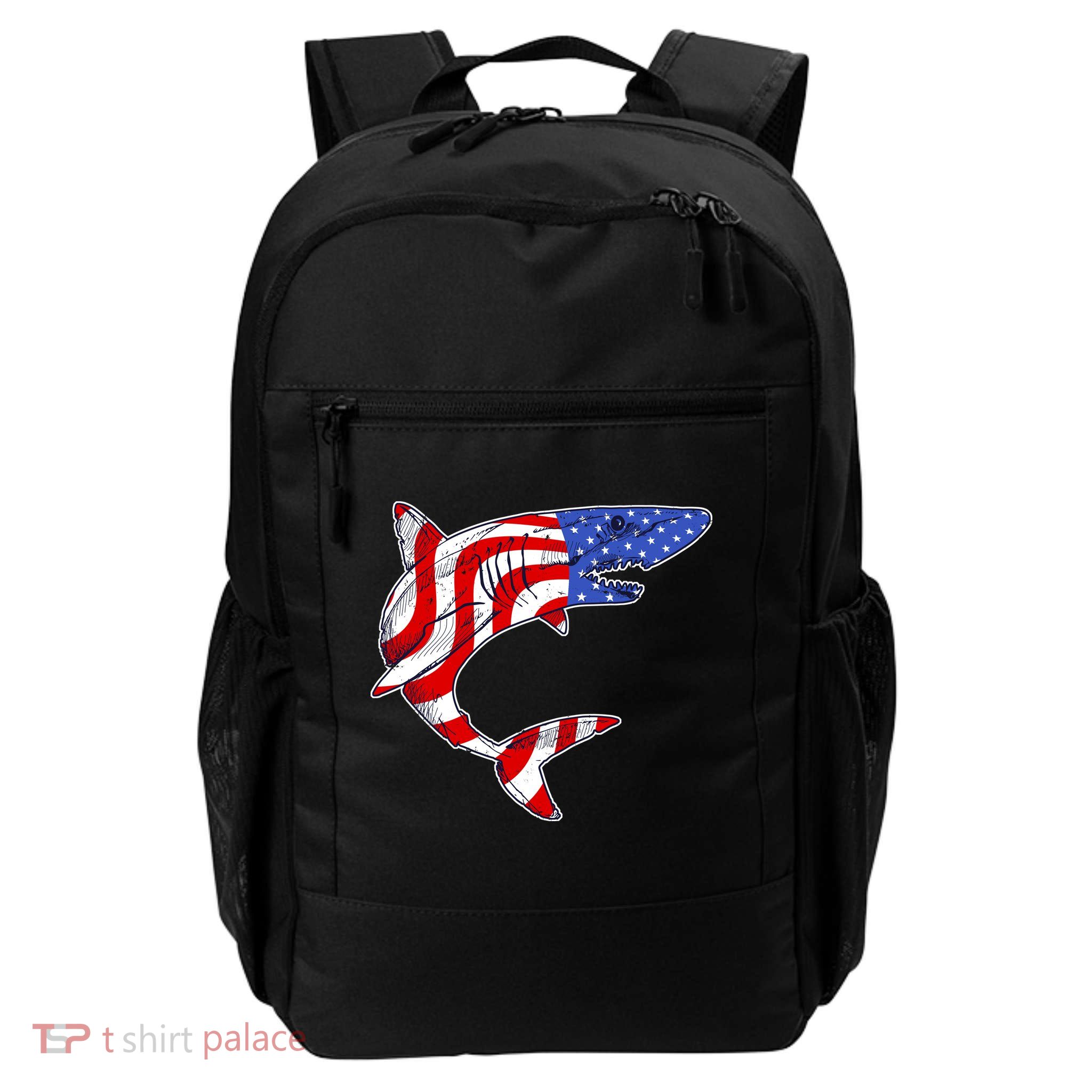 USA Patriotic Shark Daily Commute Backpack