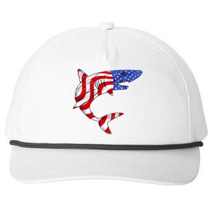 USA Patriotic Shark Snapback Five-Panel Rope Hat