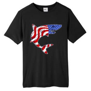 USA Patriotic Shark Tall Fusion ChromaSoft Performance T-Shirt