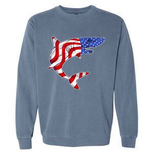 USA Patriotic Shark Garment-Dyed Sweatshirt