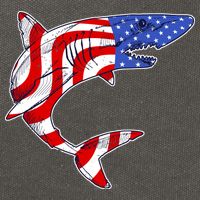 USA Patriotic Shark Cotton Canvas Backpack