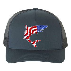 USA Patriotic Shark Yupoong Adult 5-Panel Trucker Hat