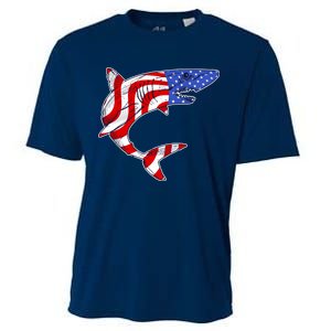 USA Patriotic Shark Cooling Performance Crew T-Shirt