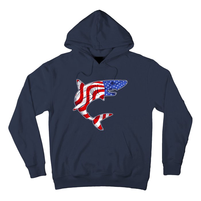 USA Patriotic Shark Hoodie