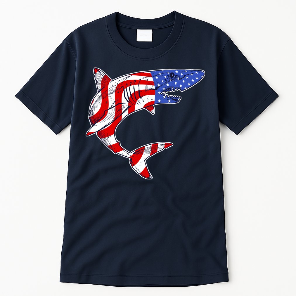 USA Patriotic Shark Tall T-Shirt
