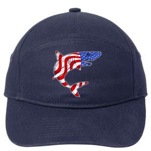 USA Patriotic Shark 7-Panel Snapback Hat