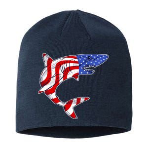 USA Patriotic Shark Sustainable Beanie