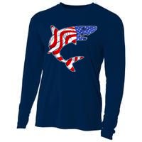 USA Patriotic Shark Cooling Performance Long Sleeve Crew