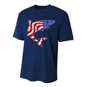 USA Patriotic Shark Performance Sprint T-Shirt