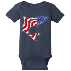 USA Patriotic Shark Baby Bodysuit