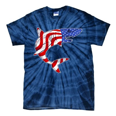 USA Patriotic Shark Tie-Dye T-Shirt