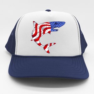 USA Patriotic Shark Trucker Hat