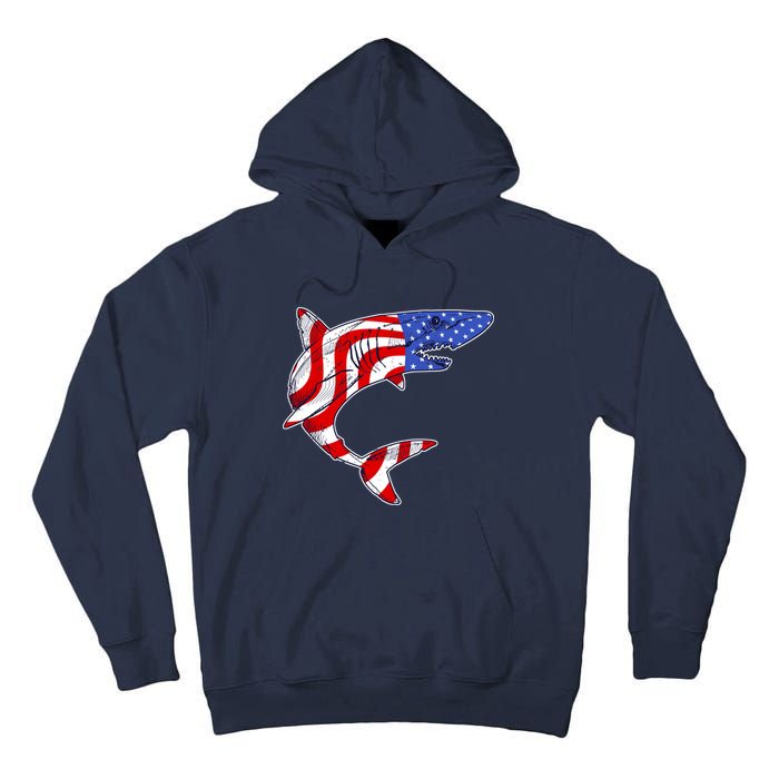 USA Patriotic Shark Tall Hoodie