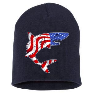 USA Patriotic Shark Short Acrylic Beanie