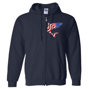 USA Patriotic Shark Full Zip Hoodie