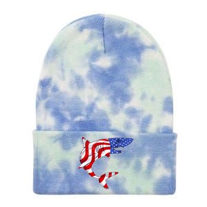 USA Patriotic Shark Tie Dye 12in Knit Beanie