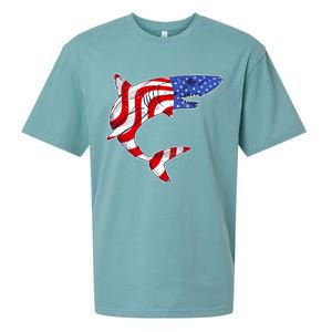 USA Patriotic Shark Sueded Cloud Jersey T-Shirt