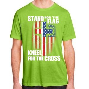 USA Patriotic Stand For The Flag Kneel For The Cross Adult ChromaSoft Performance T-Shirt