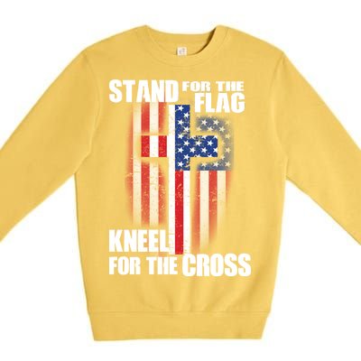 USA Patriotic Stand For The Flag Kneel For The Cross Premium Crewneck Sweatshirt