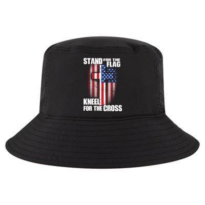 USA Patriotic Stand For The Flag Kneel For The Cross Cool Comfort Performance Bucket Hat